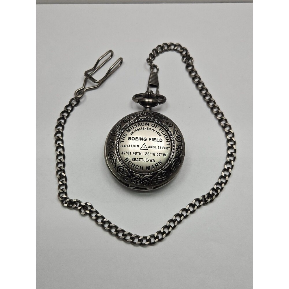 Museum Of Flight Boeing Field Benchmark Pocket Watch Wayne Carver New Battery